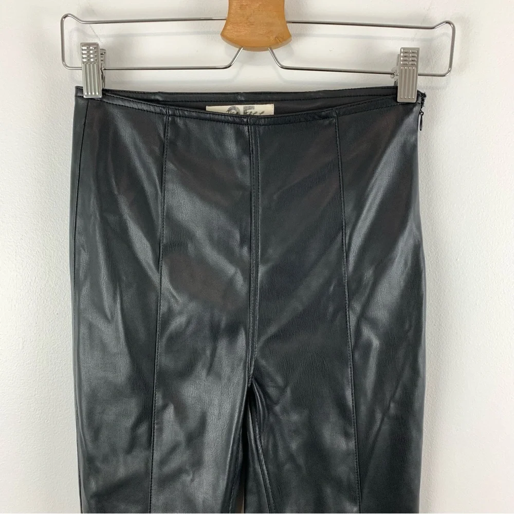 Free People We The Free Spitfire Stacked Skinny Pants Faux Leather Size 25